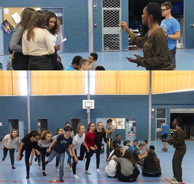 Perrine Fifadji en atelier au collège des Dagueys