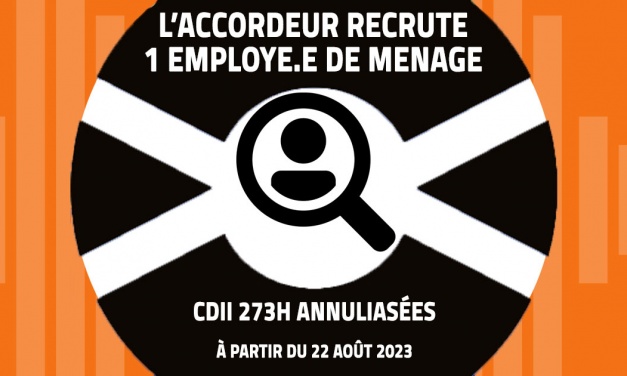 L’Accordeur recrute un.e employé.e de ménage